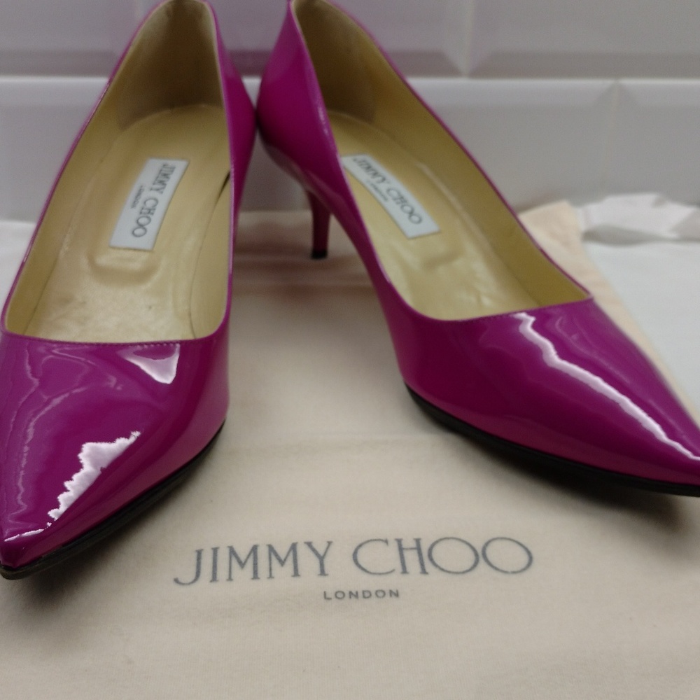 Jimmy Choo Aza Patent Leather in Jazzberry Sz 40